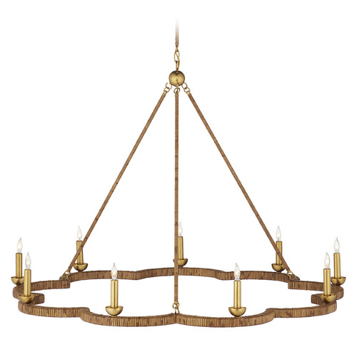 Currey and Company Suzanne Duin Savoie Natural & Contemporary Gold Leaf Chandelier