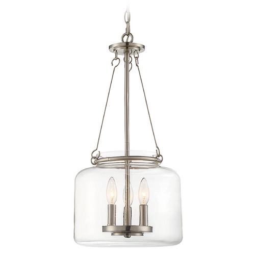 Akron Satin Nickel Pendant by Savoy House