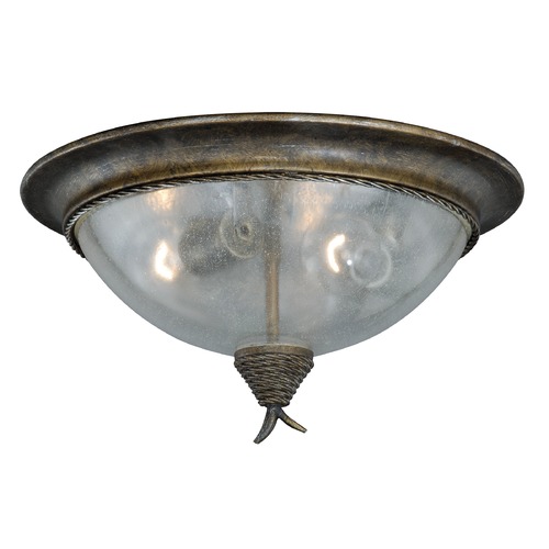Vaxcel Lighting Seeded Glass Flushmount Light Bronze Vaxcel Lighting C0043
