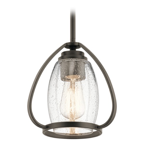 Kichler Lighting Seeded Glass Mini-Pendant Light Olde Bronze Tuscany by Kichler Lighting 44058OZ