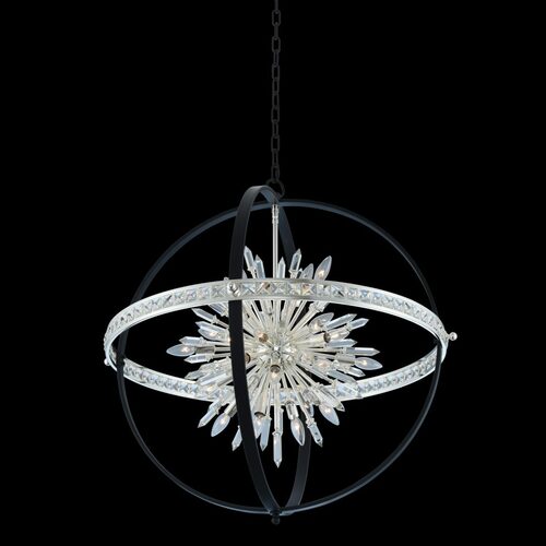Angelo 36-Inch Pendant in Black & Polished Silver by Allegri Crystal