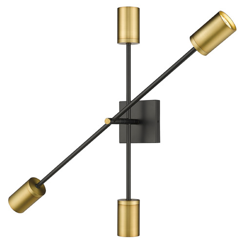 Calumet Matte Black & Olde Brass Sconce by Z-Lite