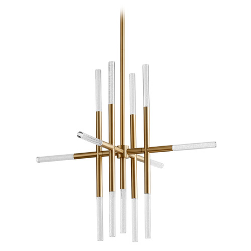 Moxy 32-Inch LED Chandelier in Aged Brass by Oxygen Lighting