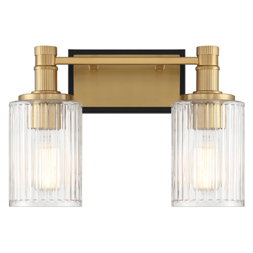 Savoy House Lighting Concord Matte Black with Warm Brass Bathroom Light
