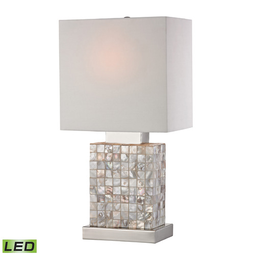 Elk Lighting Elk Lighting Sterling Natural & Chrome LED Table Lamp with Rectangle Shade 112-1155-LED