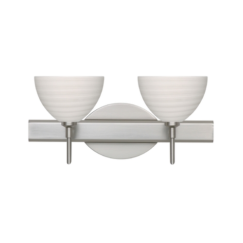 Besa Lighting Modern Bathroom Light Grey Glass Satin Nickel by Besa Lighting 2SW-4679KR-SN