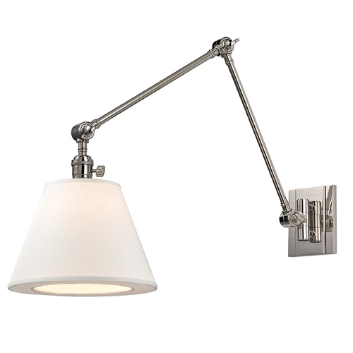 Hillsdale Polished Nickel Swing Arm Lamp by Hudson Valley Lighting
