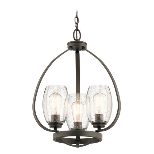 Kichler Lighting Seeded Glass Mini-Chandelier Olde Bronze Tuscany by Kichler Lighting 44059OZ