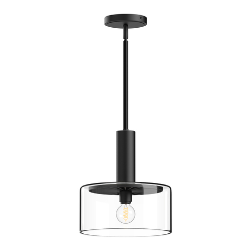 Alora Lighting Royale Matte Black Mini-Pendant Light with Drum Shade