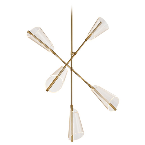 Mulberry Brushed Gold LED Chandelier by Kuzco Lighting