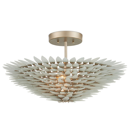 Currey and Company Dahlia Contemporary Silver Semi-Flushmount Light