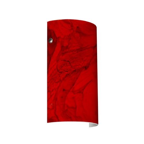 Besa Lighting Modern Sconce Wall Light Red Glass Satin Nickel by Besa Lighting 7042MA-SN