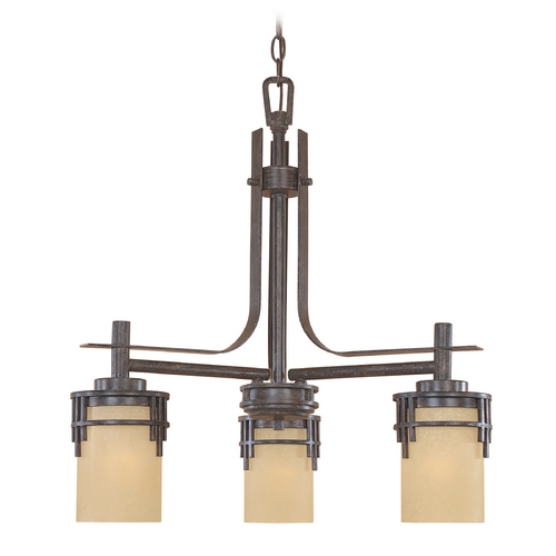 Designers Fountain Lighting Chandelier with Beige / Cream Glass in Warm Mahogany Finish 82183-WM
