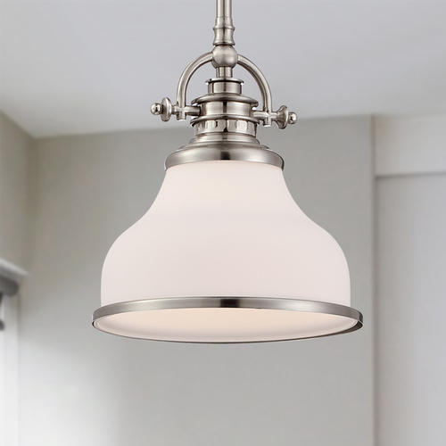 Grant Mini Pendant in Brushed Nickel by Quoizel Lighting