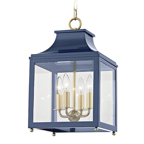 Leigh Aged Brass & Navy Pendant by Mitzi by Hudson Valley