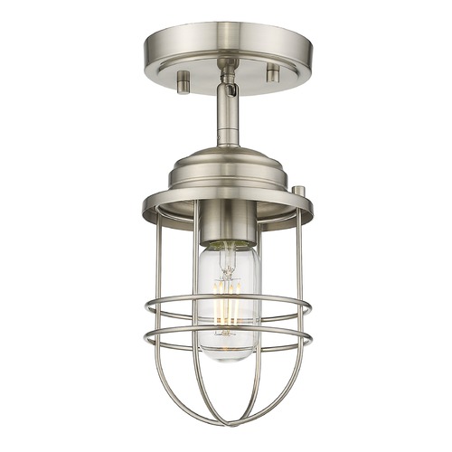 Golden Lighting Seaport Pewter Semi-Flush Mount by Golden Lighting 9808-SFPW