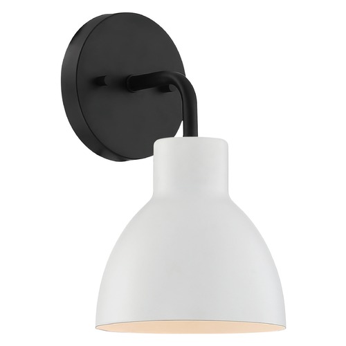 Sloan Matte Black & Matte White Sconce by Nuvo Lighting