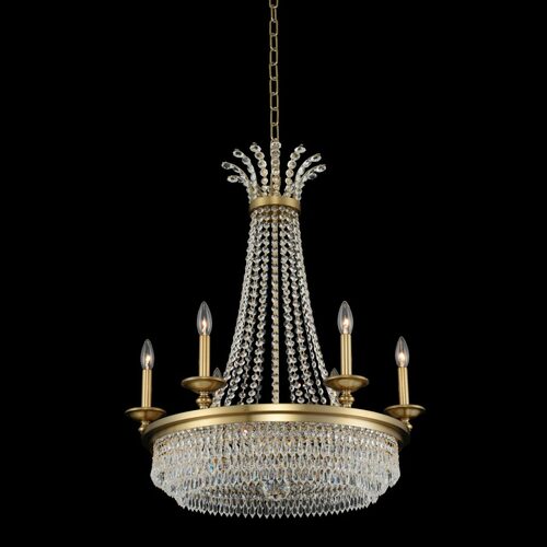 Tavo 6-Light Crystal Chandelier in Winter Brass by Allegri Crystal