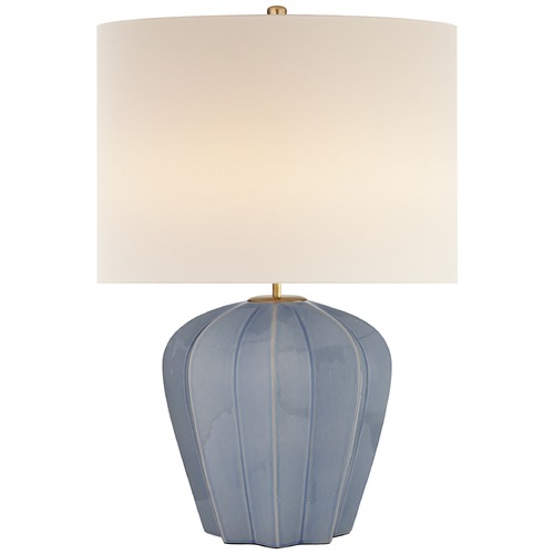 Aerin Pierrepont Table Lamp in Polar Blue Crackle by Visual Comfort Signature