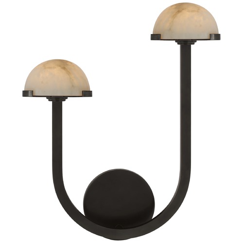 Visual Comfort Signature Collection Kelly Wearstler Pedra Left Sconce in Bronze by Visual Comfort Signature KW2624BZALB