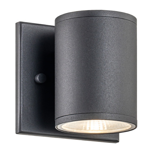 Tubular Matte Black LED Outdoor Wall Light by Matteo Lighting