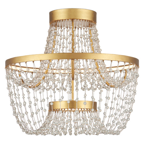 Mademoiselle Semi-Flush in Gold Leaf by Currey & Company Lighting