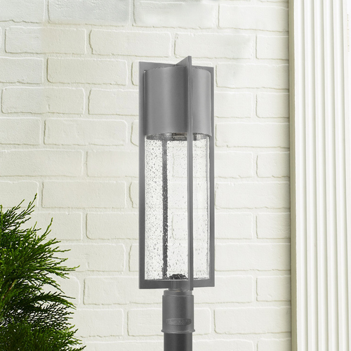 Hinkley Seeded Glass LED Post Light Grey Hinkley 1321HE-LED