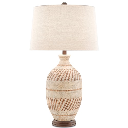 Currey and Company Lighting Currey and Company Faiyum Tan / Brown / Hand Rubbed Bronze Table Lamp with Drum Shade 6000-0088