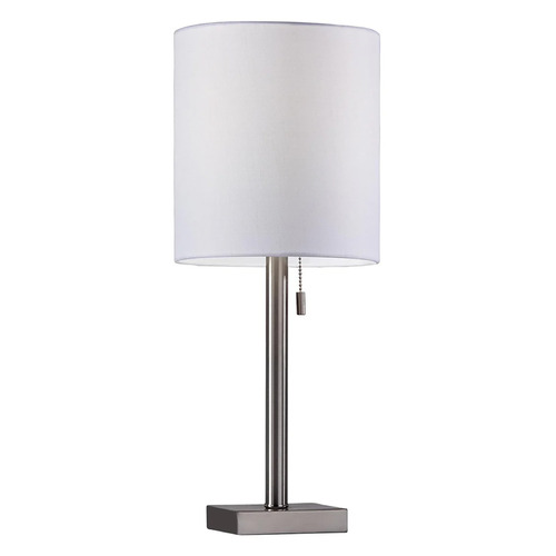 Adesso Home Lighting Adesso Home Liam Brushed Steel Table Lamp with Cylindrical Shade 1546-22