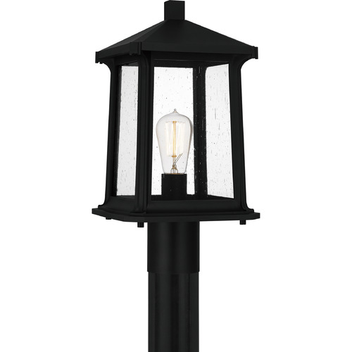 Satterfield Matte Black Post Light by Quoizel Lighting