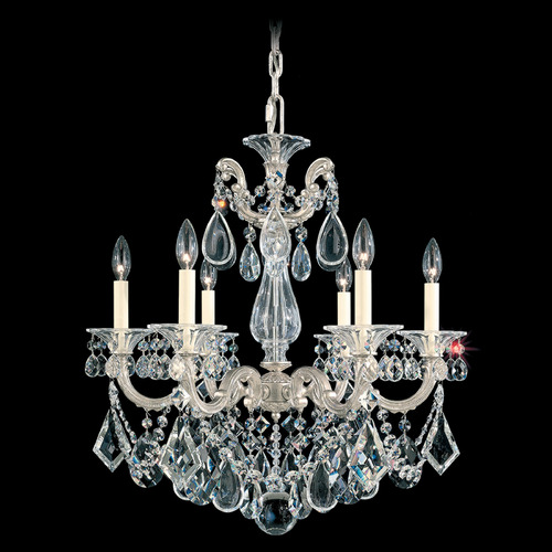 Schonbek Worldwide Lighting La Scala Antique Silver Crystal Chandelier