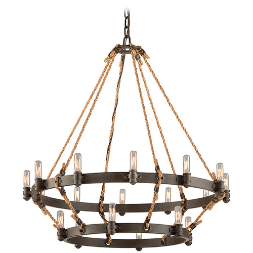 Troy Lighting Pike Place Heritage Bronze LED Chandelier
