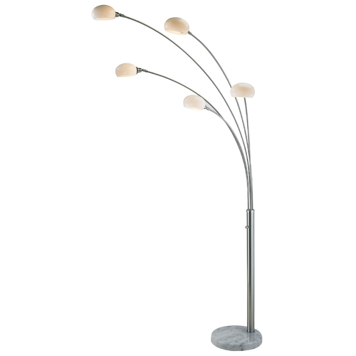 Adesso Home Lighting Modern Arc Lamp with White Glass in Satin Steel Finish 3346-22