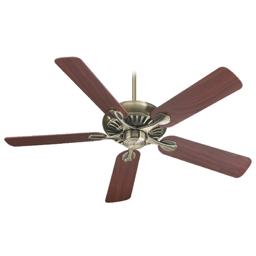 Pinnacle Antique Brass Ceiling Fan Without Light by Quorum Lighting