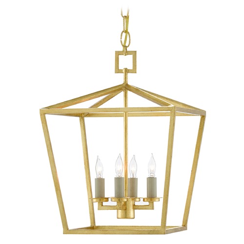 Currey and Company Denison Gold Leaf Pendant Light