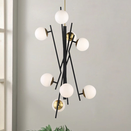 George Kovacs Lighting Alluria LED 8-Light Chandelier in Weathered Black & Autumn Gold by George Kovacs P359-618-L