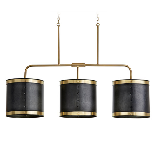 Capital Lighting Barrow 46-Inch Pendant in Galvanized Black & Brass by Capital Lighting 835631GB