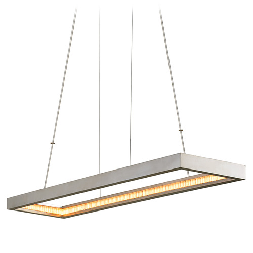 Corbett Lighting Corbett Lighting Jasmine Silver Leaf LED Pendant Light with Rectangle Shade 285-51-SL