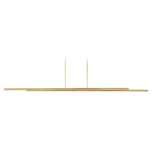 Visual Comfort Modern Collection Stagger 84-Inch 2-Light LED Linear Light in Natural Brass by Visual Comfort Modern 700LSSTG284NB-LED927