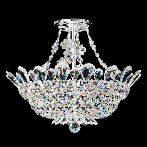 Schonbek Worldwide Lighting Trilliane Polished Stainless Steel Semi-Flushmount Light