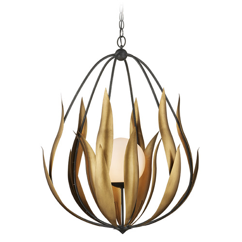 Currey and Company Endymion Aged Steel & Brass Chandelier