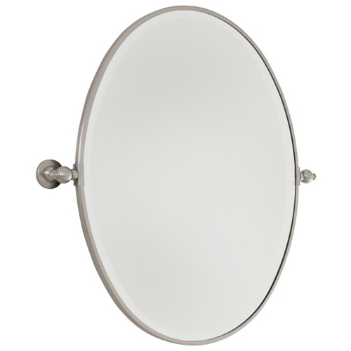 Minka Lavery 31x31.5-Inch Oval Pivoting Mirror in Brushed Nickel by Minka Lavery 1433-84
