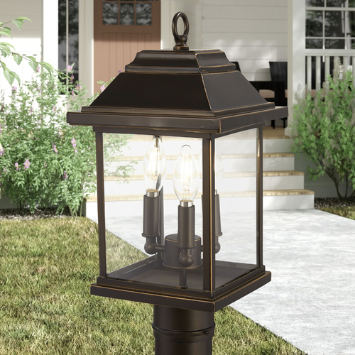 Mariner's Pointe Oil Rubbed Bronze with Gold Highlights Post Light by Minka Lavery