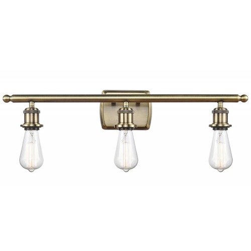 Innovations Lighting Bare Bulb Antique Brass Bathroom Light by Innovations Lighting 516-3W-AB