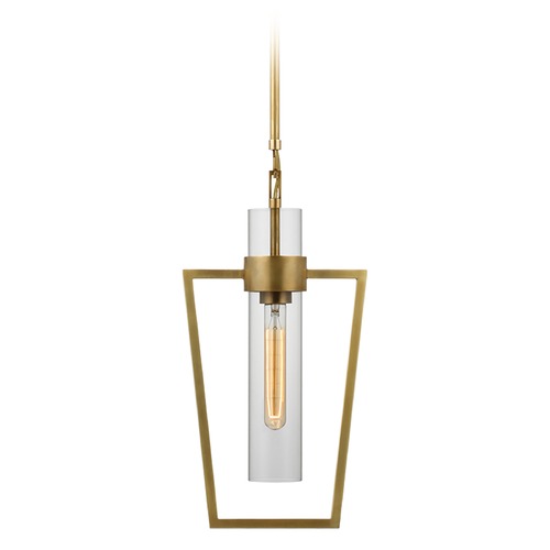 Visual Comfort Signature Collection Ian K. Fowler Presidio Caged Pendant in Brass by Visual Comfort Signature S5676HABCG