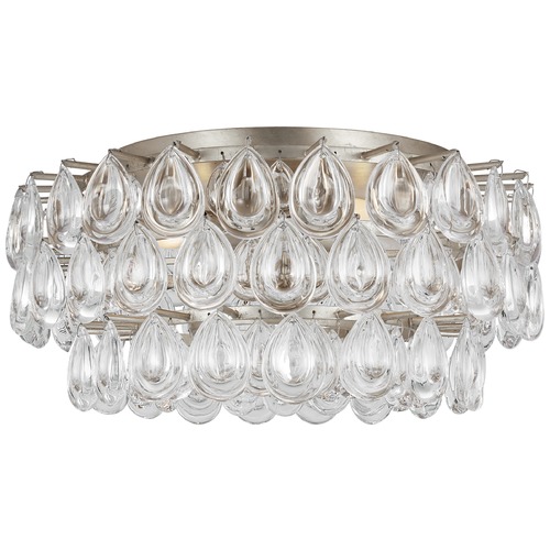 Aerin Liscia Medium Flush Mount in Silver Leaf by Visual Comfort Signature
