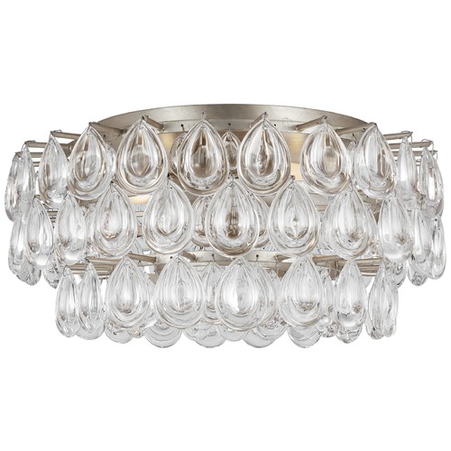 Visual Comfort Signature Collection Aerin Liscia Medium Flush Mount in Silver Leaf by Visual Comfort Signature ARN4171BSLCG