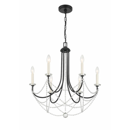 Crystorama Lighting Delilah 24-Inch Chandelier in Matte Black by Crystorama Lighting DEL-90806-MK