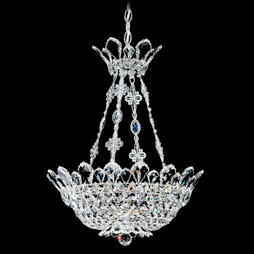 Schonbek Worldwide Lighting Trilliane Polished Stainless Steel Pendant Light with Bowl / Dome Shade