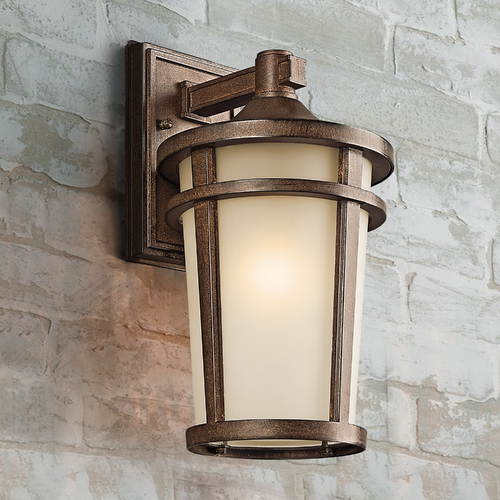 Atwood 14.25-Inch Outdoor Wall Light in Brown Stone by Kichler Lighting